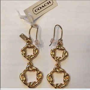 Authentic Coach gold tone earrings